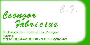 csongor fabricius business card